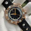 Wristwatches STEELDIVE Automatic Movement SD1950S 44mm Solid Bronze Case Two Button Unique Desgin 3000M Waterproof Deep Sea Men Diving Watch
