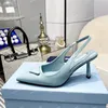 Designer Sandals High Heels Women Dress Shoes Luxury Brushed Leather Slingback Pumps Pointed Toes size 35-42