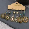 Wholesale Bohemian Retro Drop Handmade Woven Round Hoop Earrings Tassel Earring Sets for Women Jewelry