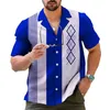 Męskie koszule w stylu vintage inspirowana kowcjami koszulka w paski do kręgli Krótkie rękawa i guziki w stylu idealnym na imprezy noszenia