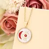 Pendant Necklaces 2023 Vintage Stainless Steel Color Moon Demon Eye Necklace For Women Charm Party Jewelry Gift