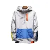 Jaquetas masculinas 2023 homens meio zíper jaqueta primavera na moda fino pulôver com capuz masculino hip hop streetwear casaco casual outerwear windbreaker