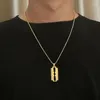 Colares de pingente TopBling Hip Hop 316L Colar de lâmina de aço inoxidável 18k jóias banhadas a ouro