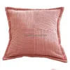 Cushion/Decorative Pillow Replacement Case Cozy Corduroy Christmas Ers Striped Bordered Soft Square Cases For Festive Home Decor Dro Dhhti