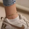 Anklets sunibi rostfritt stål ormkedja ankel för kvinnor sommarstrand guld pläterade anklets mode smycken dropshipping grossalen231219