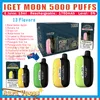 Original Iget Moon 5000 Puff E -cigaretter 13 ml POD 5% nivå 1750mAh Battery Puffs 5K engångsvapspenna