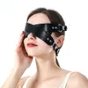 Fashion Leather Harness Mask Bdsm Sexy Cosplay Poppit Game Erotic Blindfold Masquerade Erotic Halloween Carnival Party Masks Q0806252V