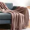 Blankets Winter El Decorate Sofa Cover Acrylic Knitted Tassels Thickened Soft Warm Throw Blanket For Fireplace