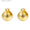 Dangle Chandelier Vintage Gold Plated Chunky Dome Drop Earrings for Women Glossy Stainless Steel Thick Teardrop Earrings Dupes Lightweight HoopsL231219