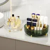 Storage Boxes 360 Rotating Makeup Organizer Diamond Pattern Cosmetic Rack Spice Turntable Cabinet