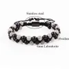 Bracelet en pierres précieuses naturelles 6mm, Labradorite, perles d'agate noire, cordon tressé en macramé, fait à la main, pour hommes et femmes, 336U