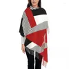 Etnische kleding kleurrijke geometrie sjaal wikkel vrouwen lange winter herfst warme kwastje sjenge unisex moderne kunstgeometrische sjaals