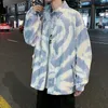 Vestes pour hommes réversible Tie-Dye automne lâche Ins marque de mode vêtements de travail