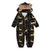 Familjmatchande kläder julpyjamas pjs set söt hjort öron huva romper vuxen mamma far barn baby outfit xmas look 231218