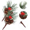 Decorative Flowers Garneck Christmas Wreath Making Decoration Artificial Pine Cone Berry Set Red Holly Berries Natural Pinecones Branches