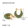 New Arrival Gold Plated Stainless Steel Geometric Minimalist Twisted Zircon Hoop Earrings for Women