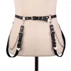 Gürtel Goth Punk Leder Körper Harness Gürtel Kette Frauen Harajuku Taille Bondage Strumpfband Oberschenkel Ring Hosenträger Strap