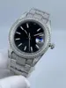 Relógios de pulso "Relógio masculino com mostrador de aço: diamante completo 41 mm à prova d'água"