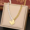 New Arrival Gold Plated Drop Earrings Zircon Butterfly Necklace Jewelry Set for Women