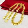 Pendant Necklaces Simulation 100% Pure 18KNecklace Men's Trendy Men's Personality Chain Domineering Thick Straps Real Gold Jewelry 231218