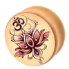 Bijoux de corps de Yoga, symbole Om, Logo fleur, expansion d'oreille en bois, jauge de civière 6-16Mm, bouchons et tunnels de perçage 314Kr234z