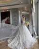 Robe de bal élégante en dentelle, robes de mariée à manches longues, sur mesure, dos à lacets, 2024