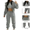 Tracksuits Loose Jogging Set Running Set Two-Piece Sports Set Women's Casual Long Sleeved dragkedja Hoodie+High Maisted Sports Pants Track and Field Clothing 231219