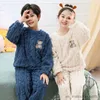 Pigiama di flanella inverno caldo neonato ragazze pigiama set addensare bambino pigiameria pigiama per bambini nuovo pigiama da notte casual per bambini