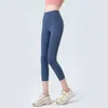 LU Traceless Yoga-Hose für Damen mit hoher Taille, schlankmachenden und anhebenden Hüften, keine Unbeholfenheit, enge Passform, Sport- und Fitness-Caprihose