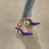 Sandales d'été et de printemps peu profondes bouche Baotou talon mince talons hauts femmes polyvalentes pointe pointue chaussure unique Veratile