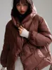 冬の新しい日本のレジャースタイルホワイトダックダウンフード付き短い身長パンパフダウンコート