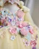 Robes de fille belle fleur jaune pour mariage princesse papillon Floral Boho enfant en bas âge robes de reconstitution historique robe d'anniversaire pour enfants