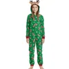 Familjsmatchande kläder 2023 Jul älgörat huva Rompers Jumpsuit Vuxna barnkläder Set Pyjamas övergripande Xmas Look 231218