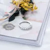 Anel de promessa de moissanita para mulheres, anéis de diamante, aliança de casamento, anel de noivado, anel empilhável, 0,7ct d color vvs1 18k White Gold Bated Sterling Silver com certificado