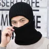 Three Warm Headgear Hole Mask Black Fashion Single ed Hat Men's Sports Head Protection Exposed Mouth and Eyes F33M 2Y1ED