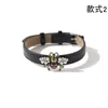 Personalized new Vintage Pearl Bee PU Leather Bracelet Punk Hip Hop bracelets Designer Jewelry M0103