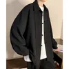 Męskie koszule w stylu vintage harajuku bluzki męskie szyk guziki oversize streetwear długie rękawy płaszcze chiński styl punkowy trend 2xl-m