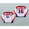 Maglia da hockey bianca personalizzata DAVID HYMOVITZ 16 ELMIRA JACKALS NUOVA cucitura superiore S-M-L-XL-XXL-3XL-4XL-5XL-6XL