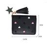 Portefeuilles court petit pour femmes dames mode Mini gland fermeture éclair belle PU cuir porte-monnaie main portefeuille Carteras