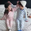 Пижамы, новый детский пижамный комплект, осенний шелковый, шерстяной, хлопковый костюм для малышей, зимние теплые домашние костюмы, длинные джонсы