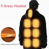 Men's Vests USB Infrared 9 Heating Areas Hoodies Sweater Winter Electric Heated Waistcoat For Sports Hiking Oversized M6XL 231218