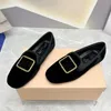 Ballerinas, Designer-Schuhe, Samtpantoffeln, Slipper, Ballerinas für Damen, flache Pumps, schwarze Pantoletten mit runder Spitze, Slipper mit Schleife, weiche Mokassins, Slipper, Schuhe mit niedrigem Absatz