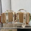 Высококачественные древесные рафис соломенная корзина Сумка винтажные плечи летние пляжные пакеты дизайнерские женские роскошные сумки для рук мужские сцепления с клатча