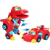 Transformation Toys Robots Big Gogo Dino ABS Deformation Carairplane med sunda actionfigurer Rexpingtomo Transformation Dinosaur Toys for Kids 231218