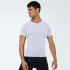 Lu-Mens Lu Lulemen T-Shirt Sommer Freizeit Lauftraining Yoga-Outfit-Kleidung Fitness Schnell trocken atmungsaktiven losen kurzen Ärmeln hohe Elastizität Sive T-Shirt Mode 57