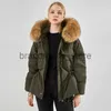 Parkas en duvet pour femmes grande fourrure de raton laveur véritable à capuche hiver vers le bas manteau 90% duvet de canard veste femmes courte femme bouffante plume imperméable Parkas J231219