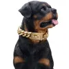 Catene Collana con collare in oro da 15 mm per cani da compagnia Robuste maglie metalliche in acciaio inossidabile Catena antiscivolo per addestramento di grandi razze-Rottweiler301D