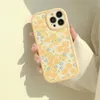 Gele Bloemen Matte Cases Voor iPhone 15 14 11 13 12 11 Pro Max Back Cover 15promax 14pro Zachte Mobiele telefoon Case Bumper 100pcs