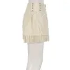 Shorts pour femmes IAMTY Sweet Mesh Jupes à volants à plusieurs niveaux Kaki Large Forme Bandage latéral Pantalon mignon Style Lolita Soft Girls Y2K