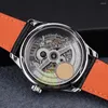 Armbanduhren 2023 Mode Automatische Herrenuhr Stahlgehäuse Portugue Weißes Zifferblatt 42mm Lederband Relogio Masculino